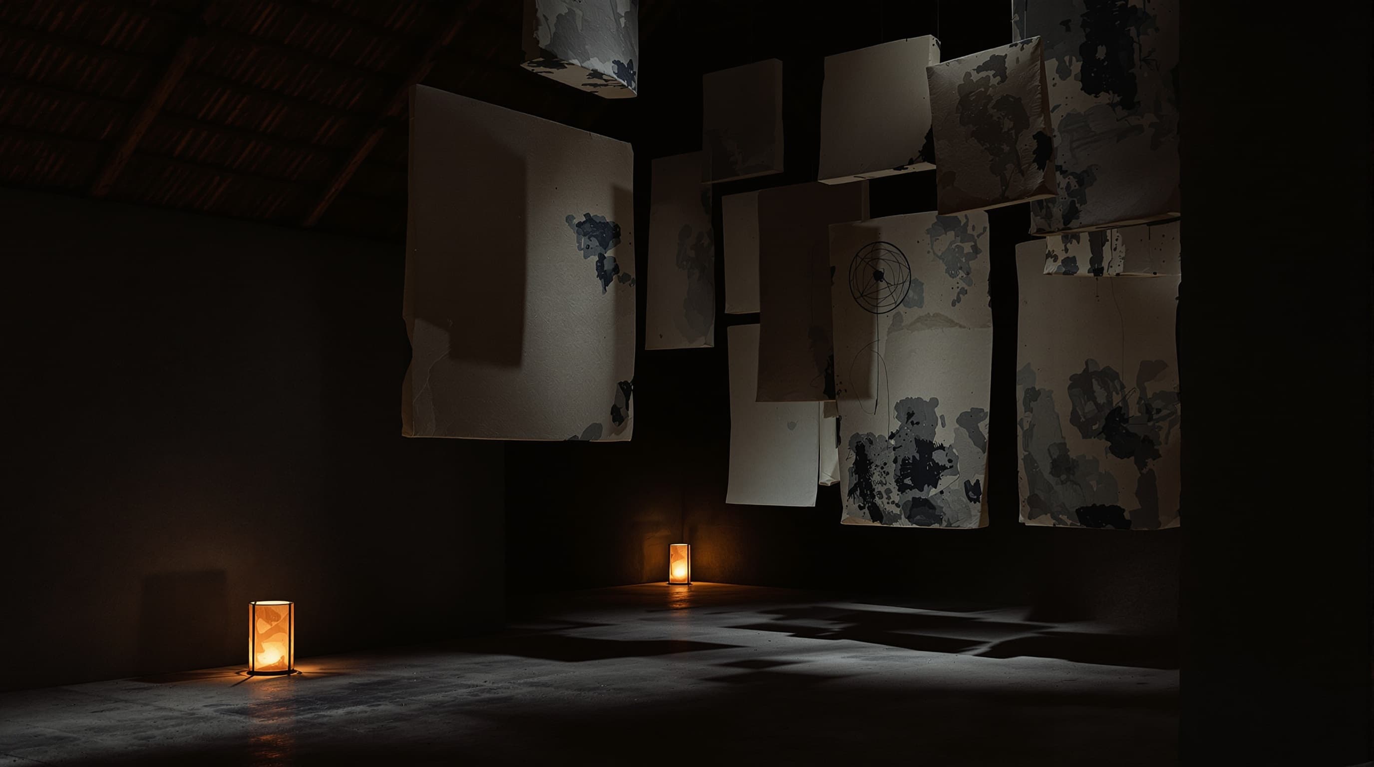 Instalación artística lumínica en la selva de Tulum